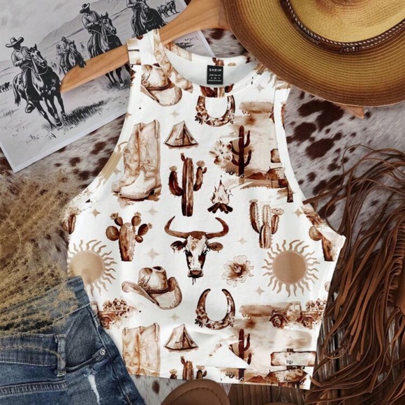 Fun Western Pink Tanks in various colors and sizes Xs-4Xl - Picture 5 of 8